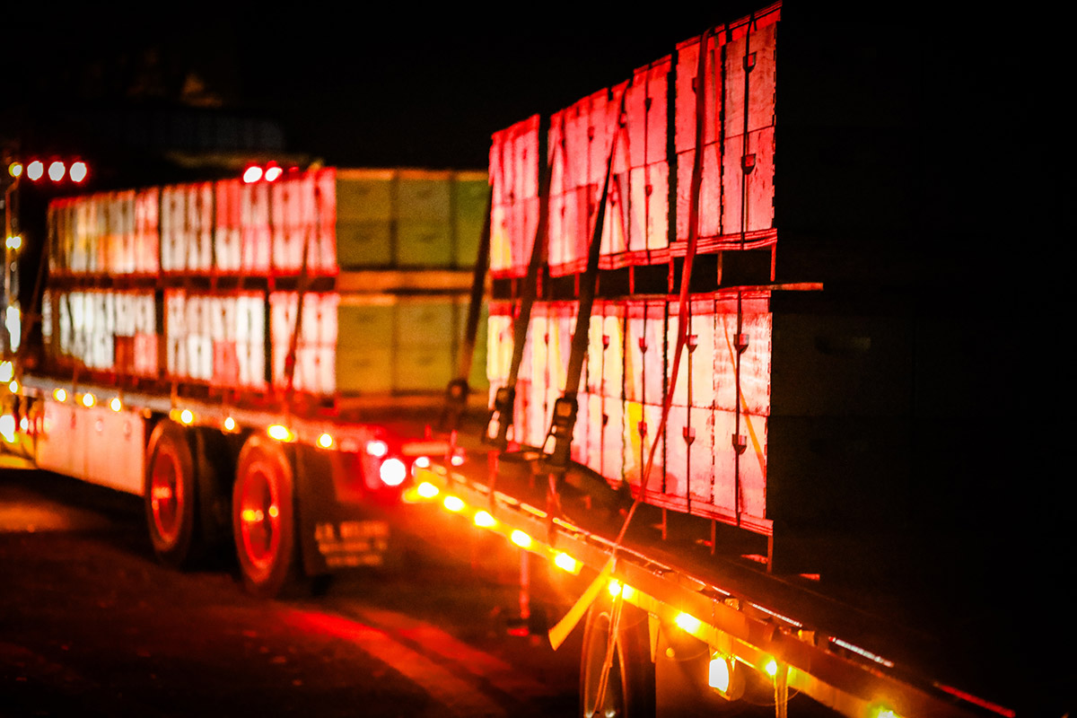 Photo of truck delivering beehives