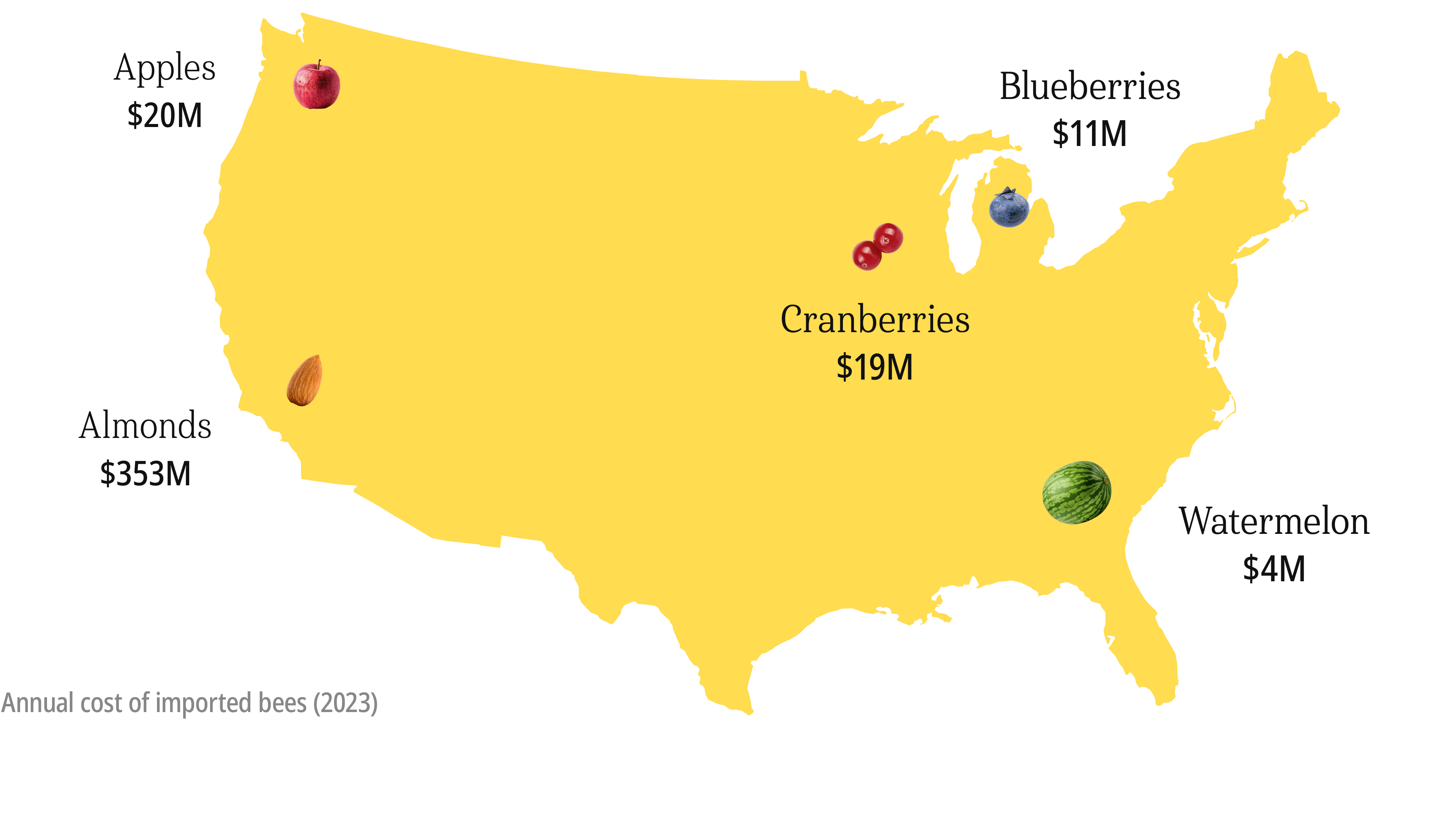 Map of US pollination costs
